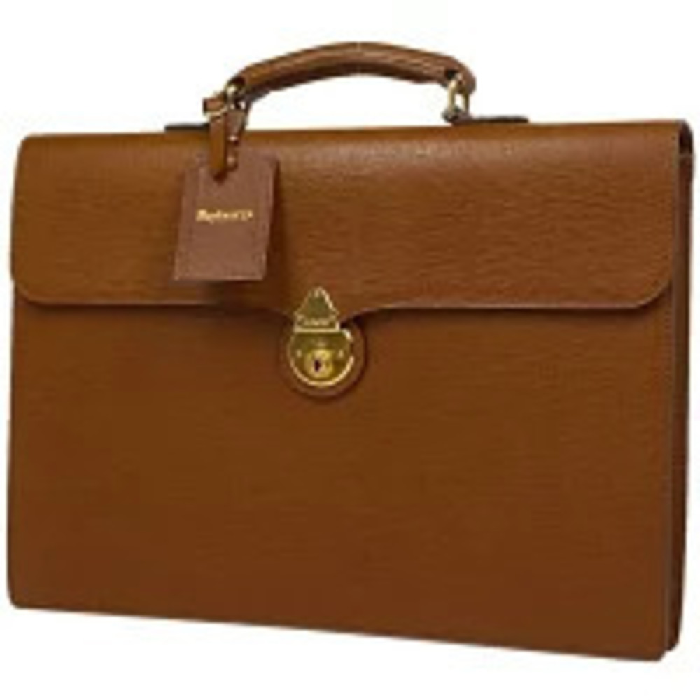 Burberry business bag handbag briefcase leather brown
